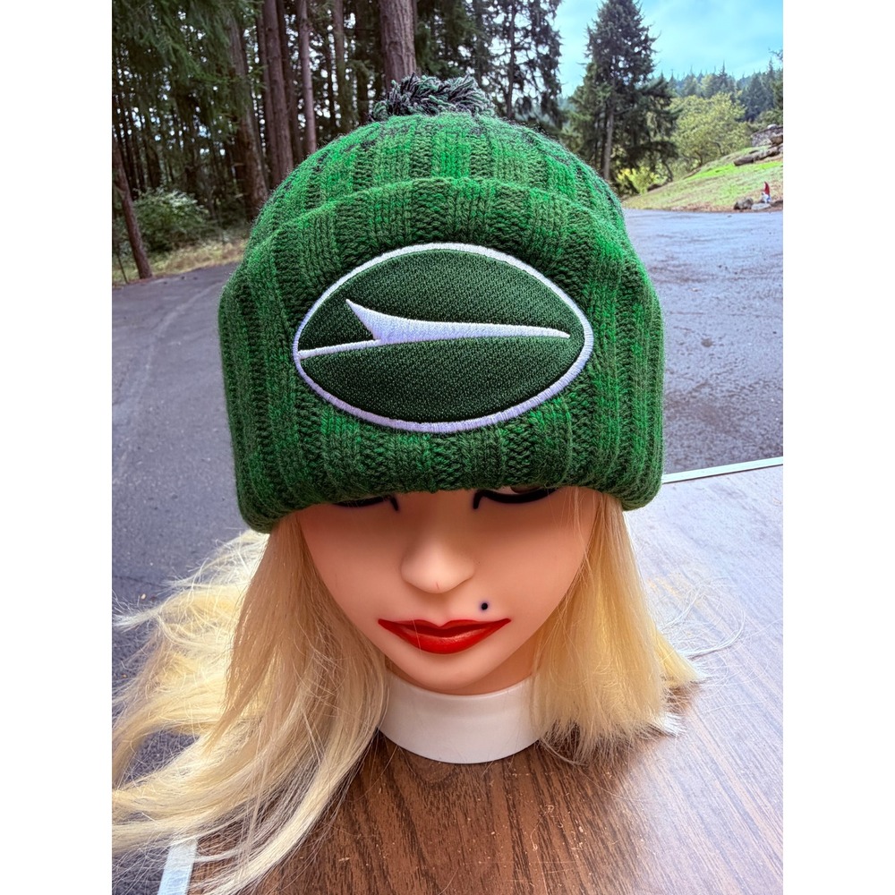 New York Jets '47 Cascade Pom Beanie Hat Green Black Cuffed Knit OSF NWT
